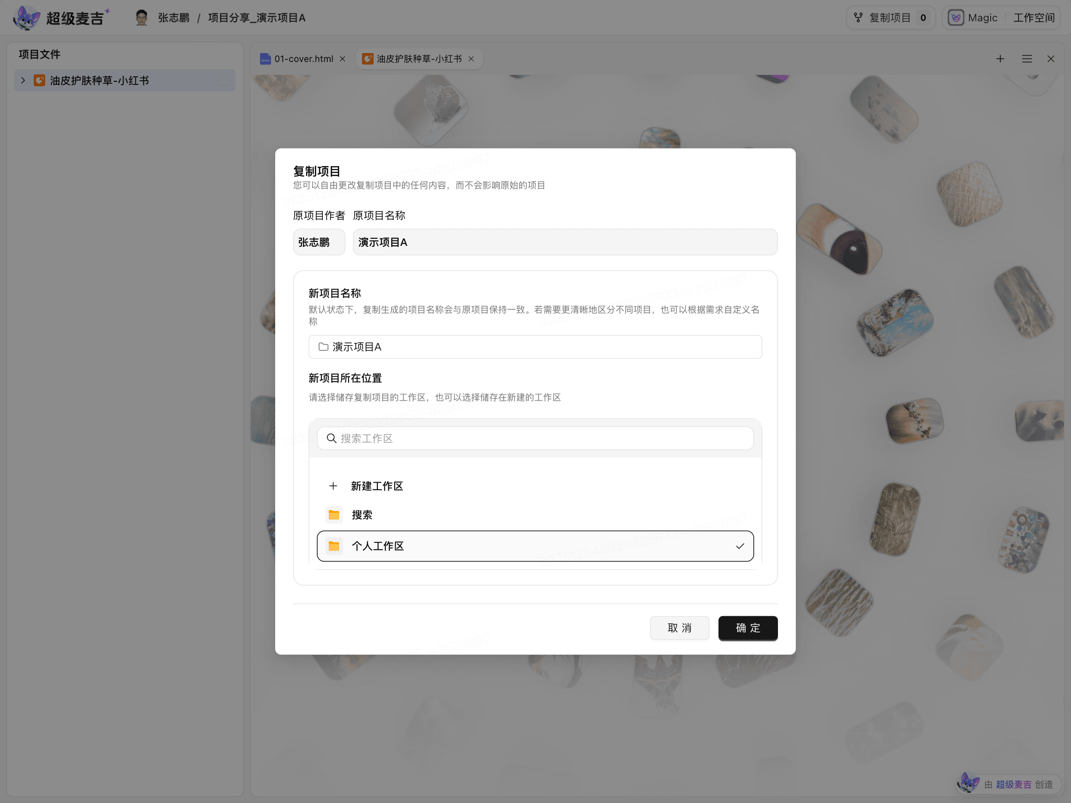 复制被分享的项目